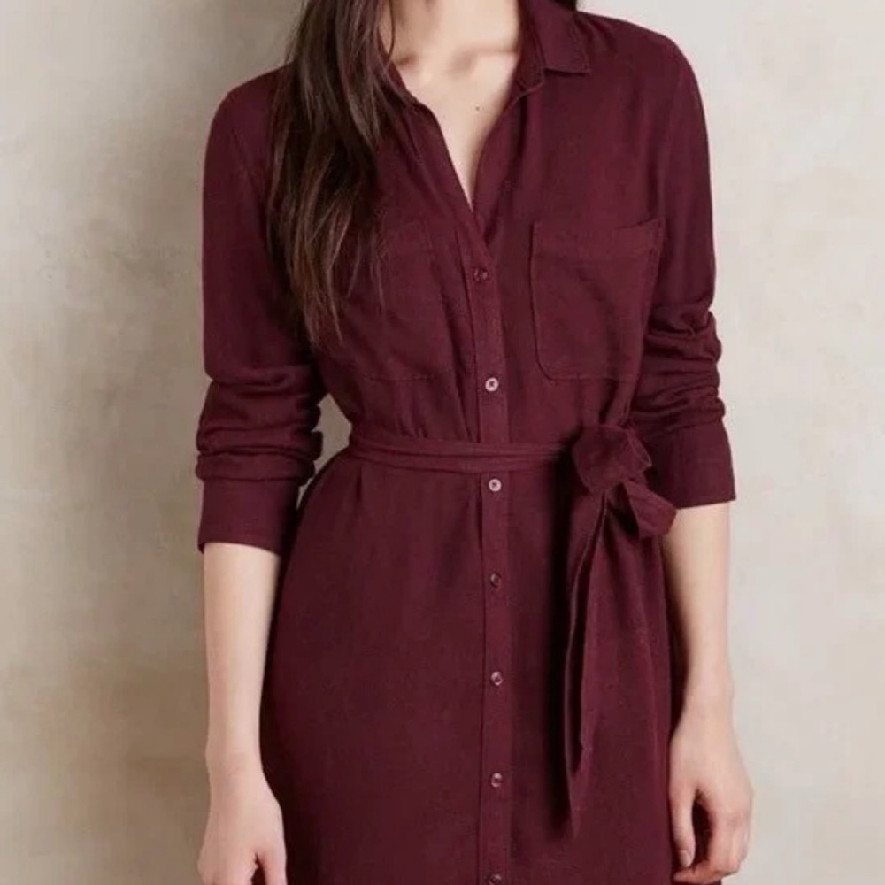 Anthropologie purple shirt dress. Size S